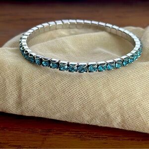 Touchstone Crystal Aquamarine Stretch Bracelet